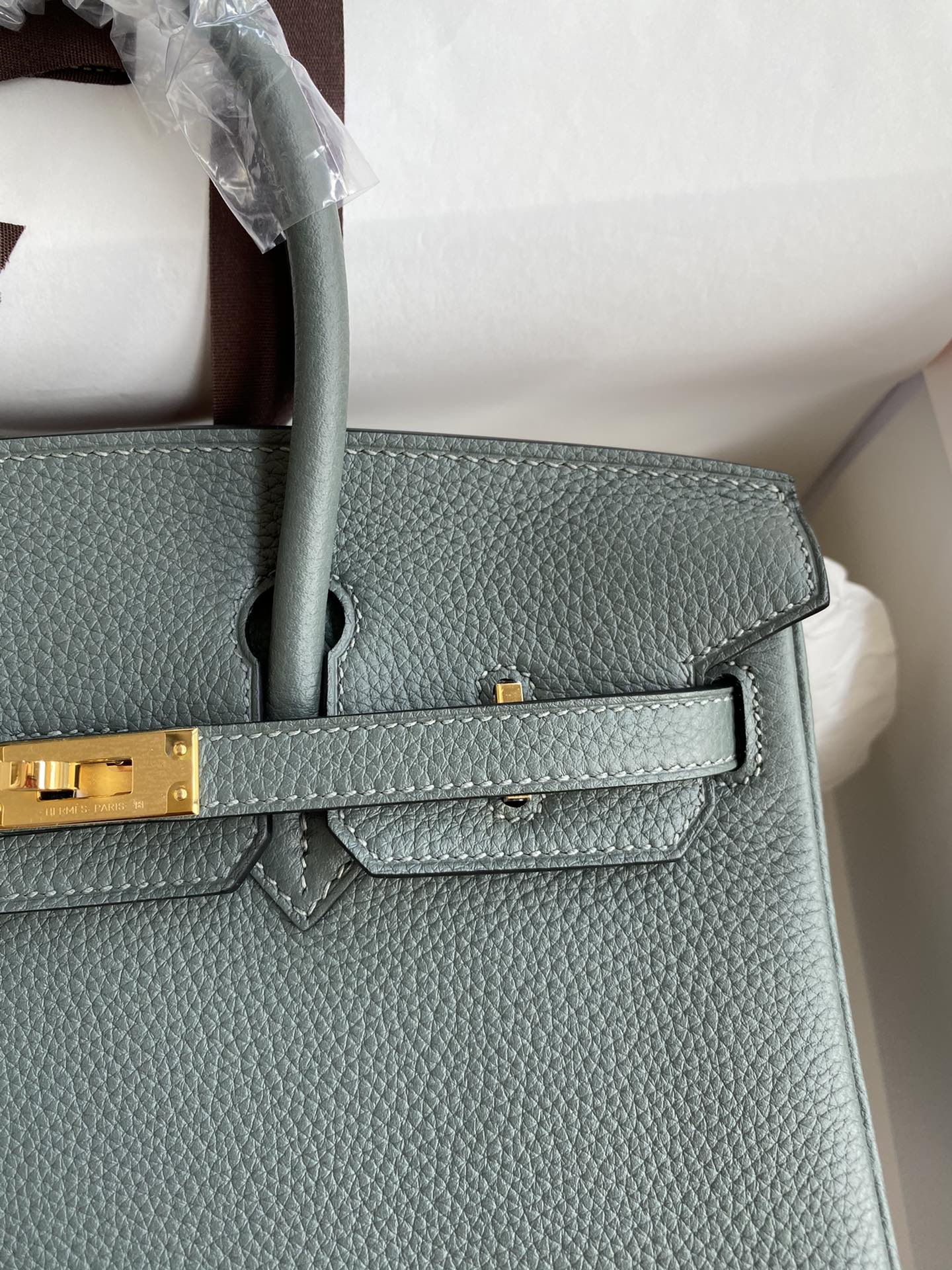 Hermes Birkin 25CM Togo Leather Handbag Vert Rousseau